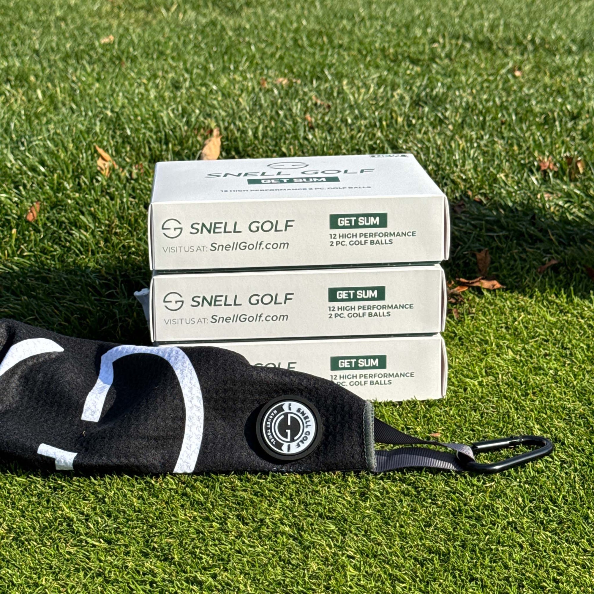 Par-fect Christmas Pack: 3 Dozen Balls & Magnetic Towel Golf Ball Snell Golf GET SUM White Black