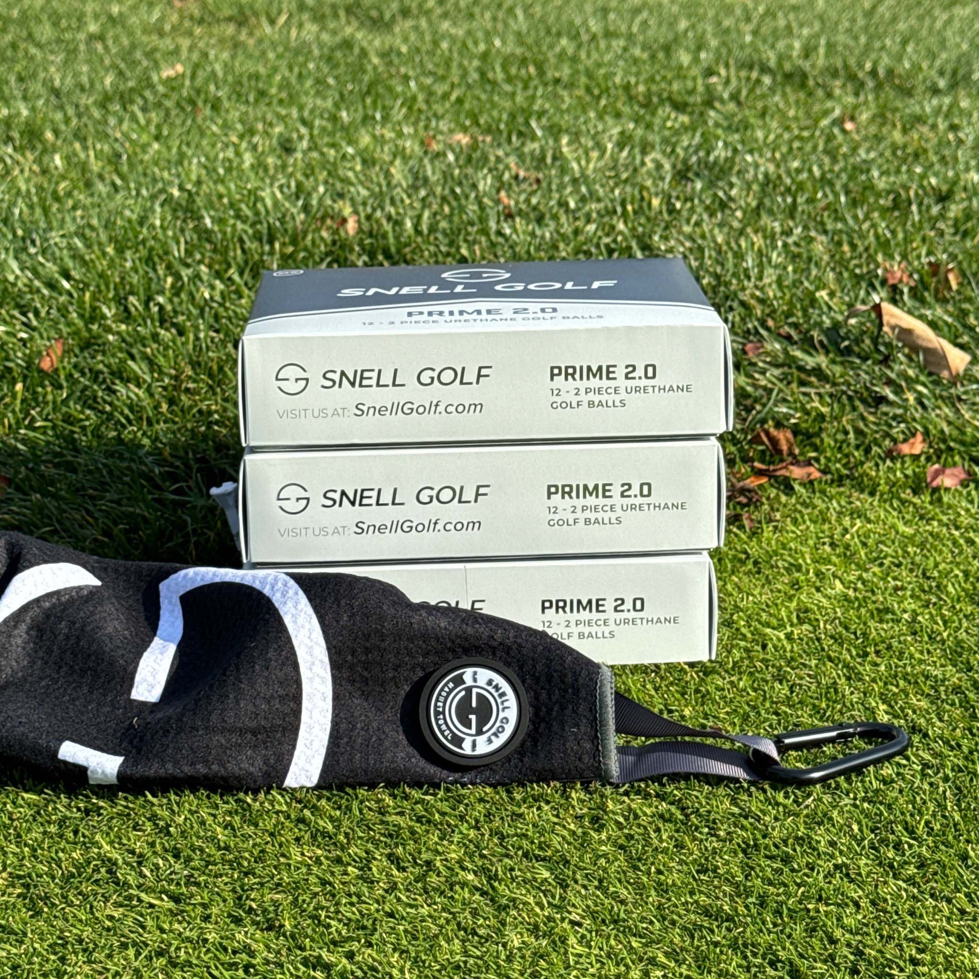 Par-fect Christmas Pack: 3 Dozen Balls & Magnetic Towel Golf Ball Snell Golf PRIME 2.0 White Black